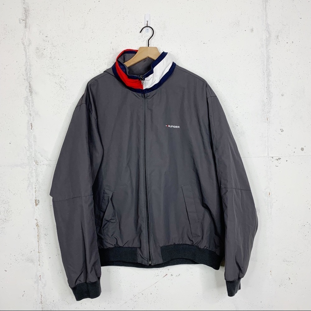 Tommy Hilfiger Full Zip Windbreaker Parka Hooded Jacket Size XXL